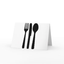 fork knife spoon icon greeting card