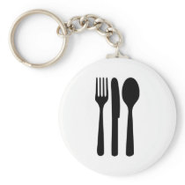 fork knife spoon icon key chain