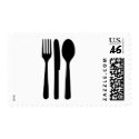 fork knife spoon icon postage