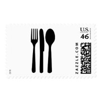 fork knife spoon icon postage