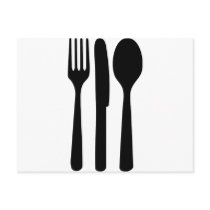 fork knife spoon icon postcards