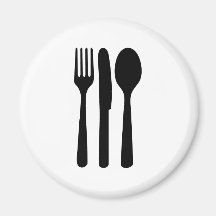 fork knife spoon icon refrigerator magnets
