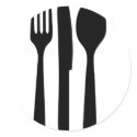 fork knife spoon icon stickers