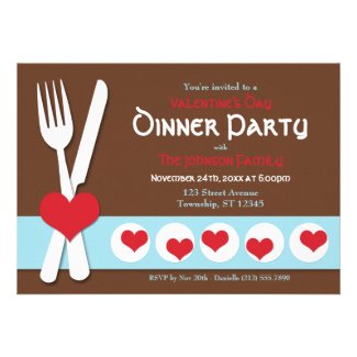 Fork & Knife Valentine's Day Dinner Invitation