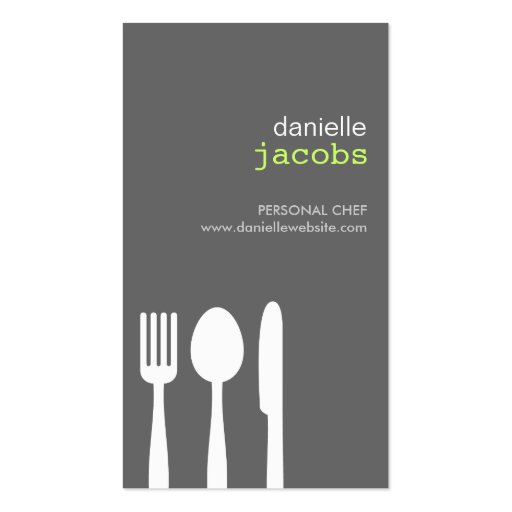 FORK SPOON KNIFE in GRAY Business Card (front side)