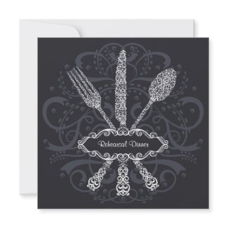 Fork Spoon Knife Rehearsal Dinner Invitation