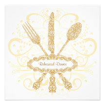 Fork Spoon Knife Rehearsal Dinner Invitation