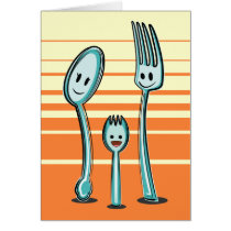 Fork + Spoon= Spork Greeting Card