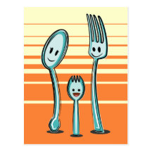 Fork + Spoon= Spork Postcard