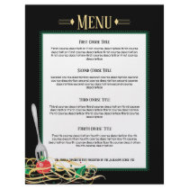 fork stuck tomato spaghetti recipe menu letterhead