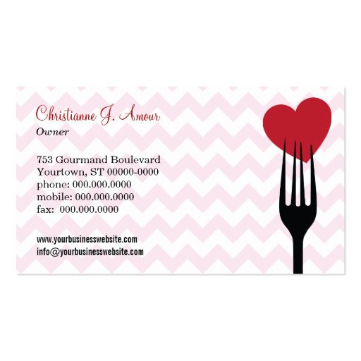 Forked Heart Restaurant/Catering Business Card (back side)
