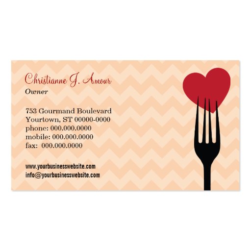 Forked Heart Restaurant/Catering Business Card (back side)