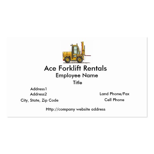 Forklift Truck Business Cards (front side)