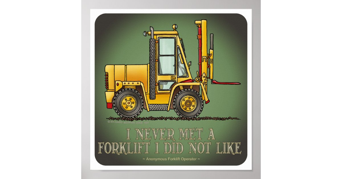 Forklift Truck Operator Quote Poster Zazzle