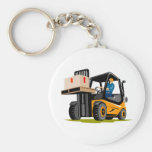 forklift truck retro keychain