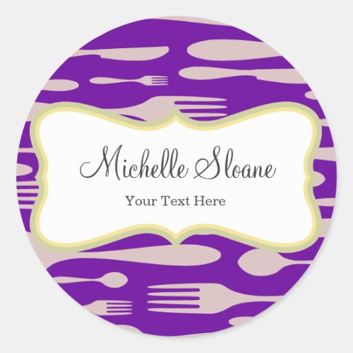 Forks, Spoon and Knife Round Sticker