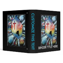 Forlorn Figure Colorful Universe Cross Vinyl Binder