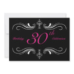 Formal Black 30th Birthday Invitations