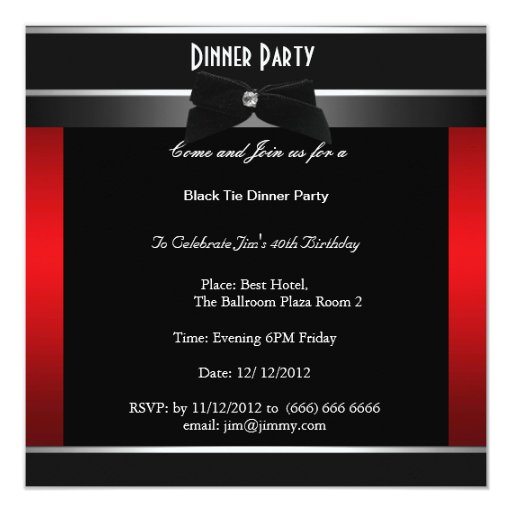 birthday dinner invitation