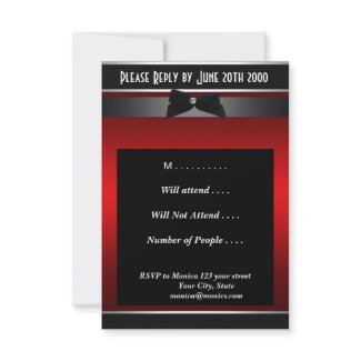 Formal Black Tie Birthday Dinner Party RSVP invitation