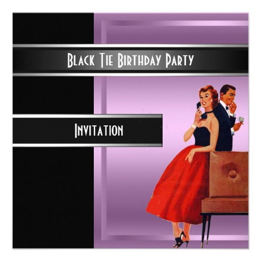 Formal Black Tie birthday Party Invitation