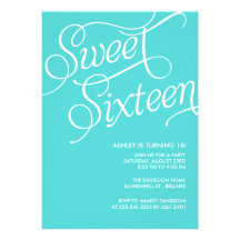 Formal Blue Sweet 16 Invitations