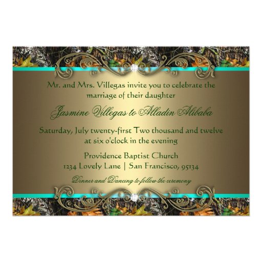 Formal Camo Wedding Invitations 5x7