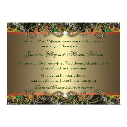 Formal Camo Wedding Invitations 5x7