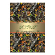 Formal Camo Wedding RSVP Cards Invitations