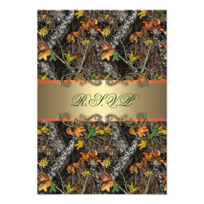 Formal Camo Wedding RSVP Cards Invitations