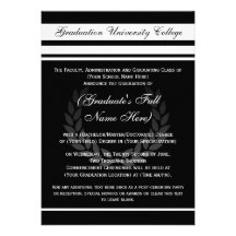 Formal College Graduation Announcements (Black)