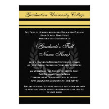 Formal College Graduation Announcements ~ Black