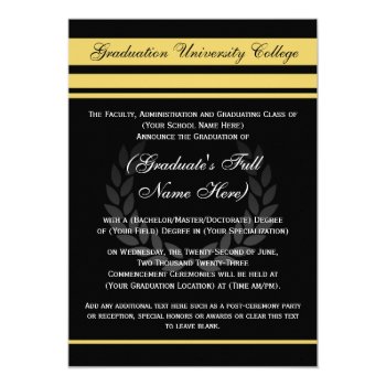 Formal College Graduation Announcements ~ Black by CustomInvites at Zazzle