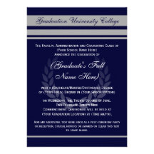 Formal College Graduation Announcements ~ Blue