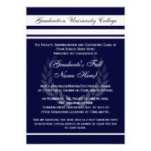 Formal College Graduation Announcements (Blue)