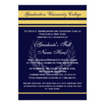 Formal College Graduation Announcements ~ Blue