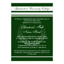 Formal College Graduation Announcements (Green)
