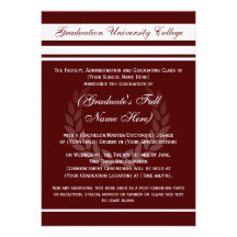Formal College Graduation Announcements (Maroon)
