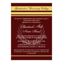Formal College Graduation Announcements ~ Maroon
