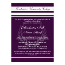 Formal College Graduation Announcements (Purple)