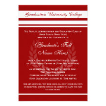 Formal College Graduation Announcements (Red)