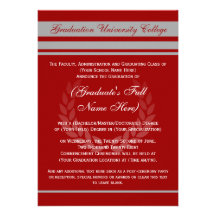 Formal College Graduation Announcements (Red)