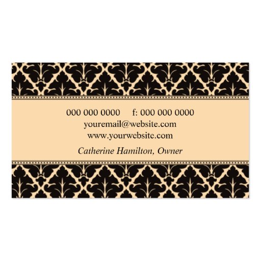 Formal Damask Business Card (back side)