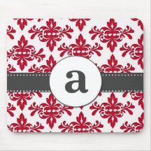 Formal Damask Monogram Mousepad