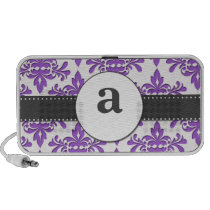 Formal Damask Monogram Mp3 Speakers