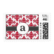 Formal Damask Monogram Postage Stamps