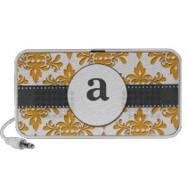 Formal Damask Monogram Travel Speaker