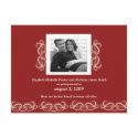 Formal Elegant Floral Save the Date Red and White postcards
