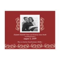 Formal Elegant Floral Save the Date Red and White postcards