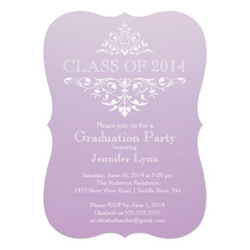 Formal Elegant Flourish Graduation Party Invitation (front side)